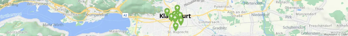Kartenansicht für Apotheken-Notdienste in der Nähe von Innere Stadt III (Klagenfurt  (Stadt), Kärnten)
